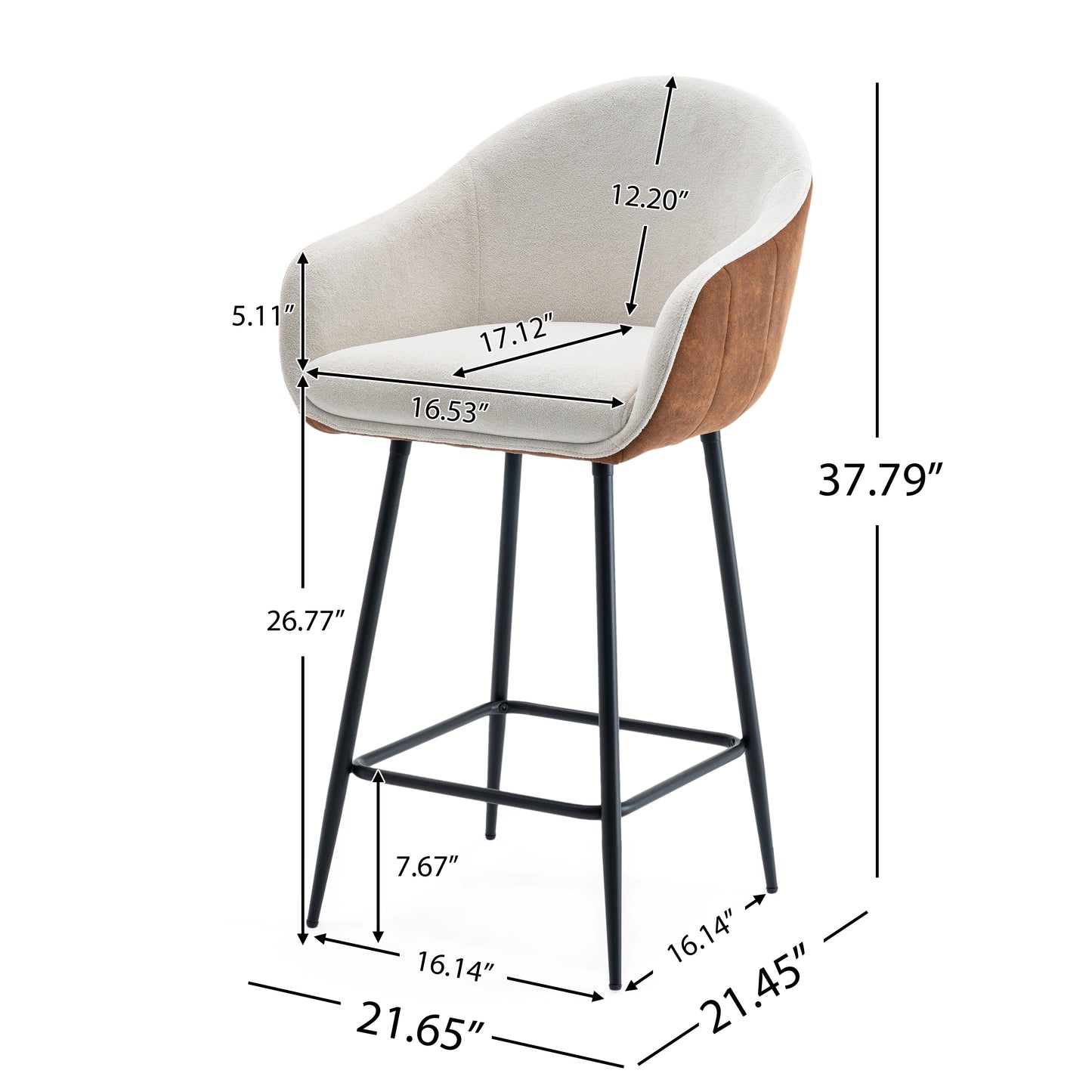 Sierrae Upholstered Counter Stools with Footrest
