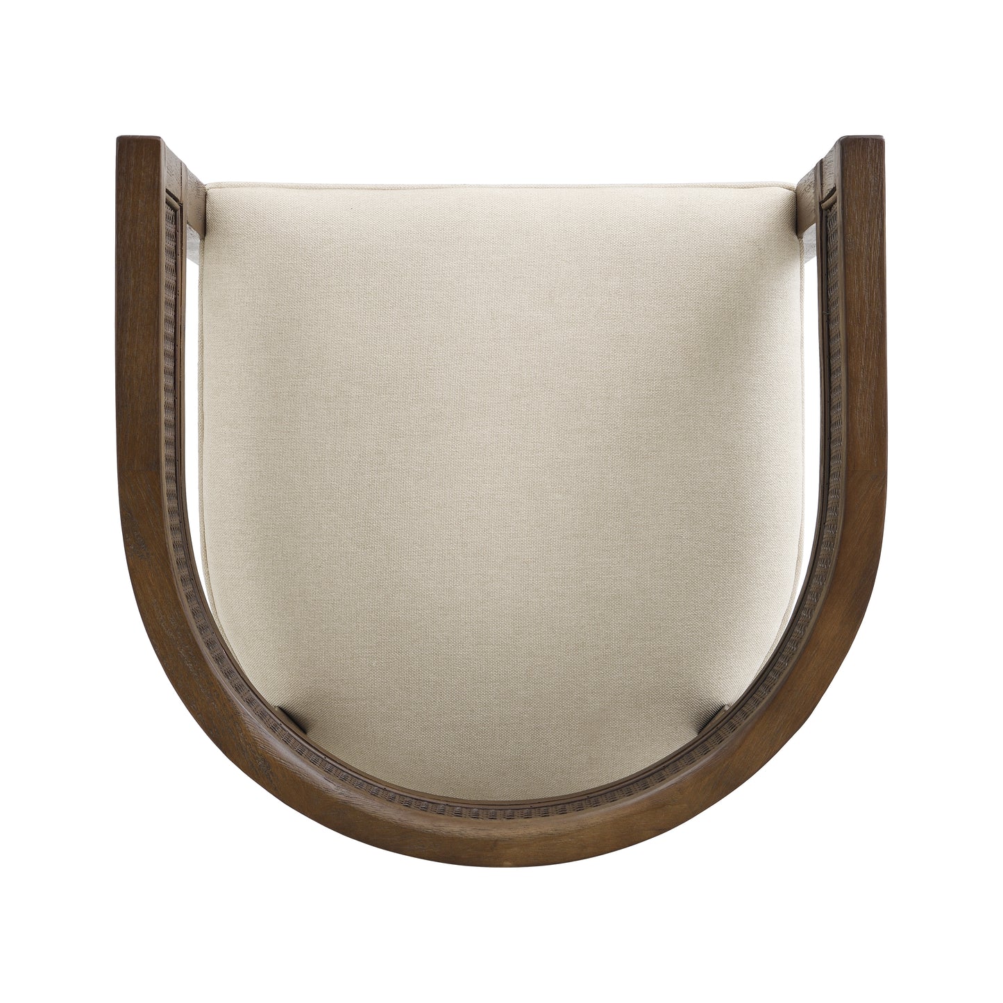 Bastian Dining Chairs with Rattan Backrest, Upholstered Seat, Set of 2