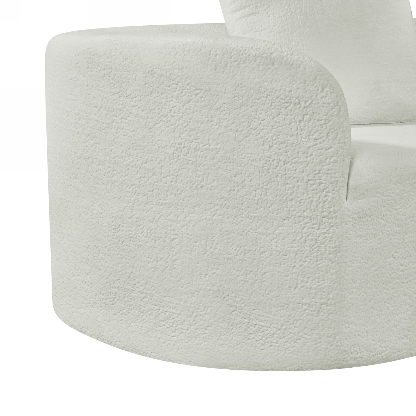 Orellar 116" Modern Curved Sectional Sofa with High-Density Fully Compressed Sponge and Chaise Lounge, Pearl Upholstery