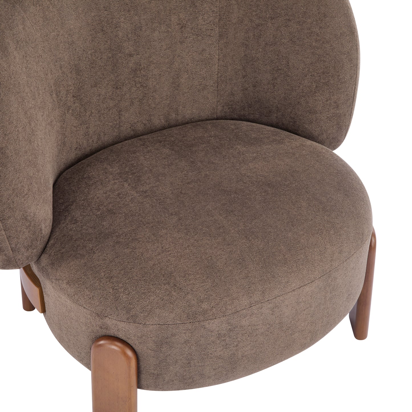 Demidorium Cozy Upholstery Solid Wood Wingback Armchair