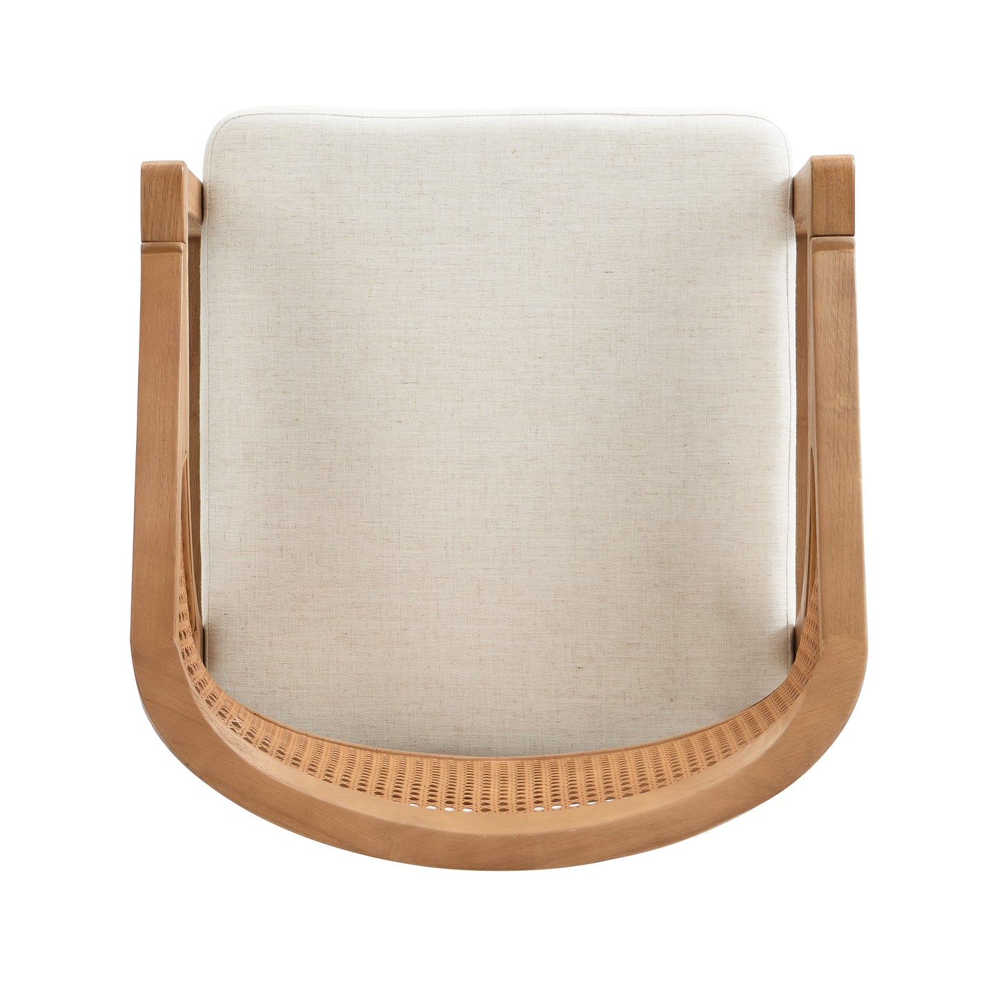 Malaneta Wooden Frame Dining Chair with rattan back,set of 2