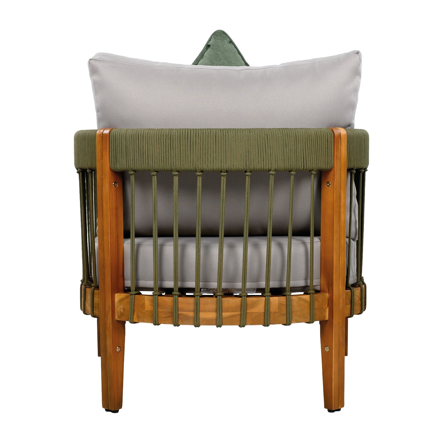 Tavithalae Acacia Wood Outdoor Club Chair with Water-Resistant Cushions