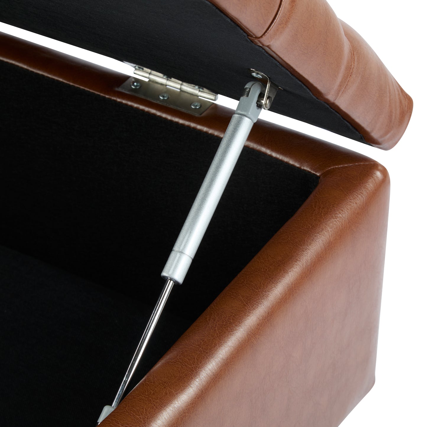 Molle Contemporary Button-Tufted Leather Storage Ottoman Bench