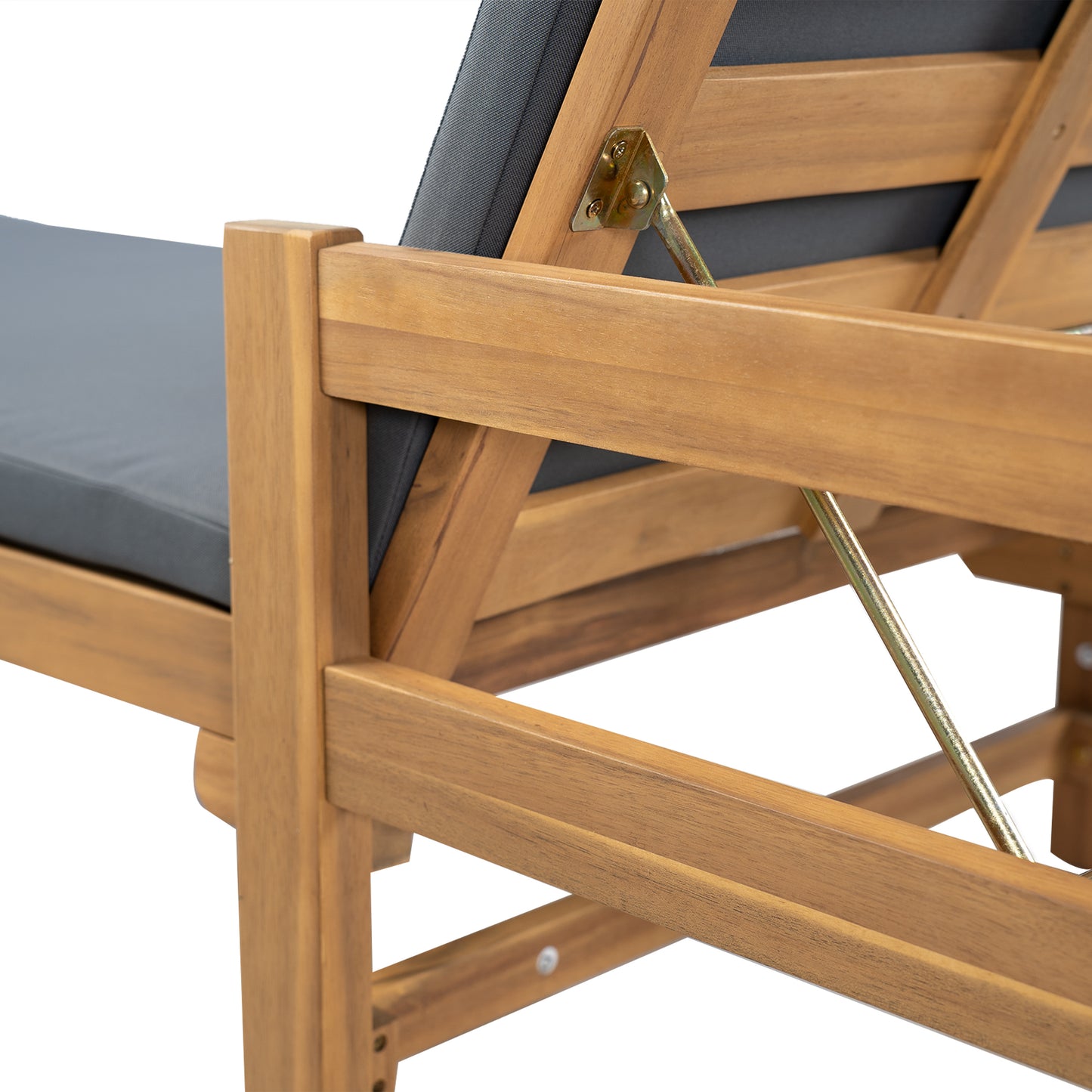Calora Acacia Outdoor Modern Wood Chaise Lounge Chairs for Patio or Poolside