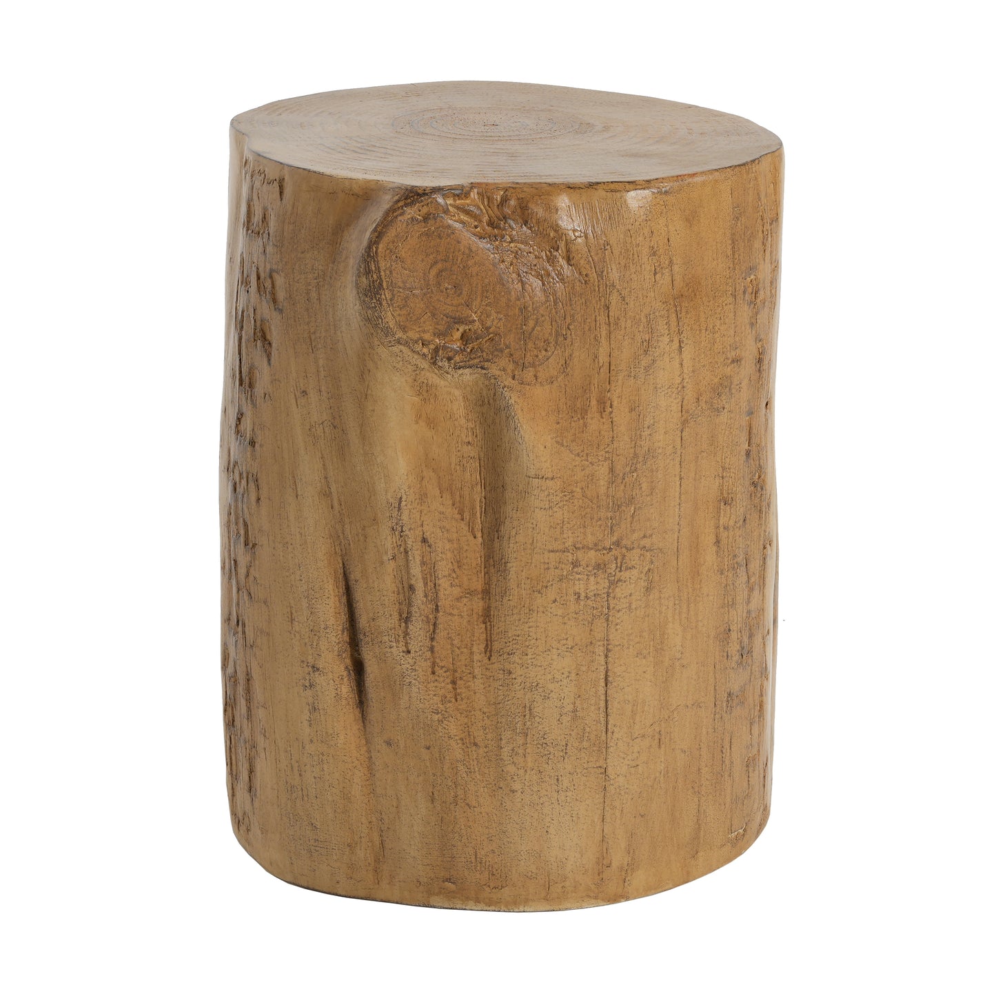 Asherdant 16.25 inch MGO Side Table, Hand-Painted Wood Stump Accent Table