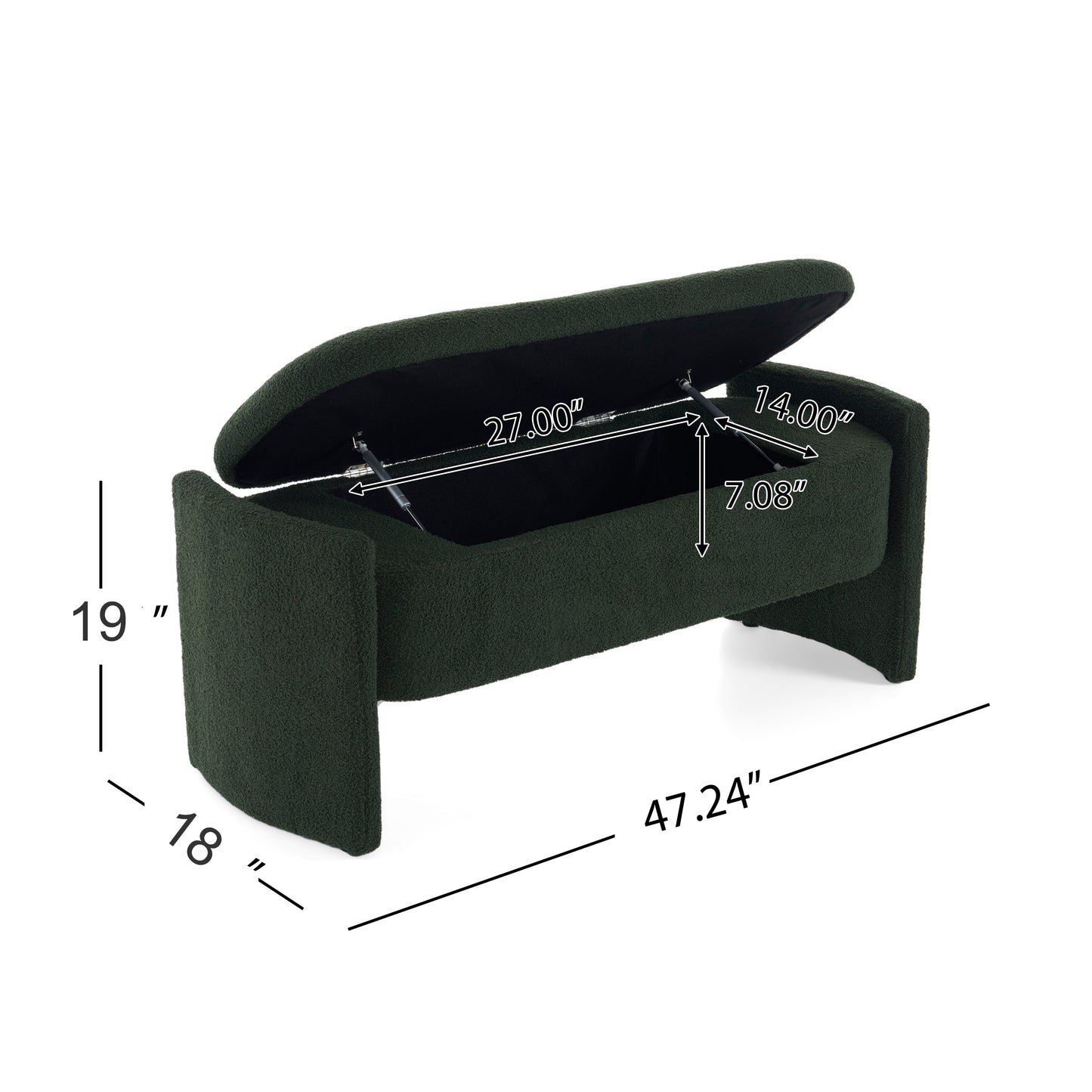Evelar Modern Fabric Ottoman Bench