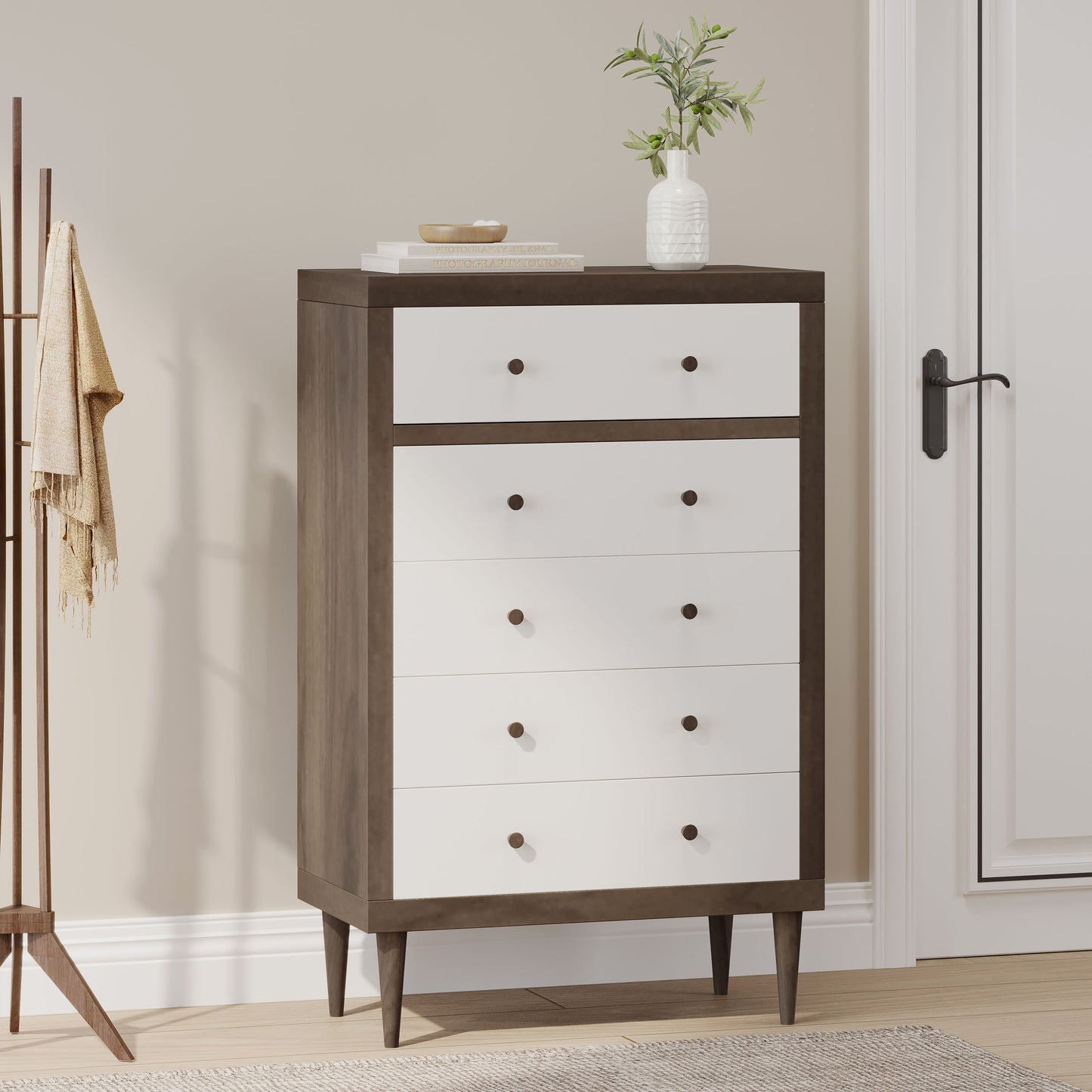 Farhart Mid Century Modern 5 Drawer Dresser