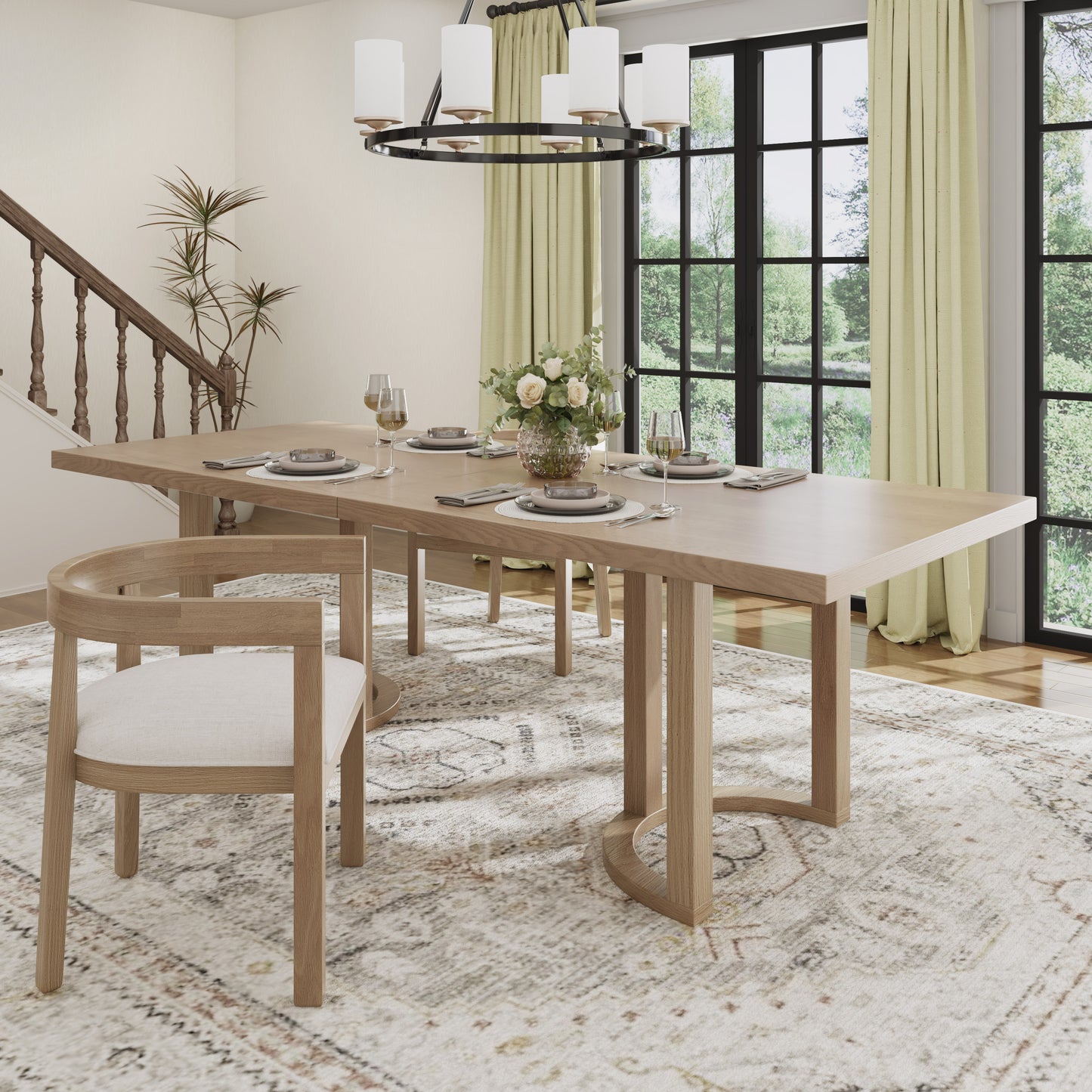 Bloomshard 95 Inchs Modern wooden Dining Table