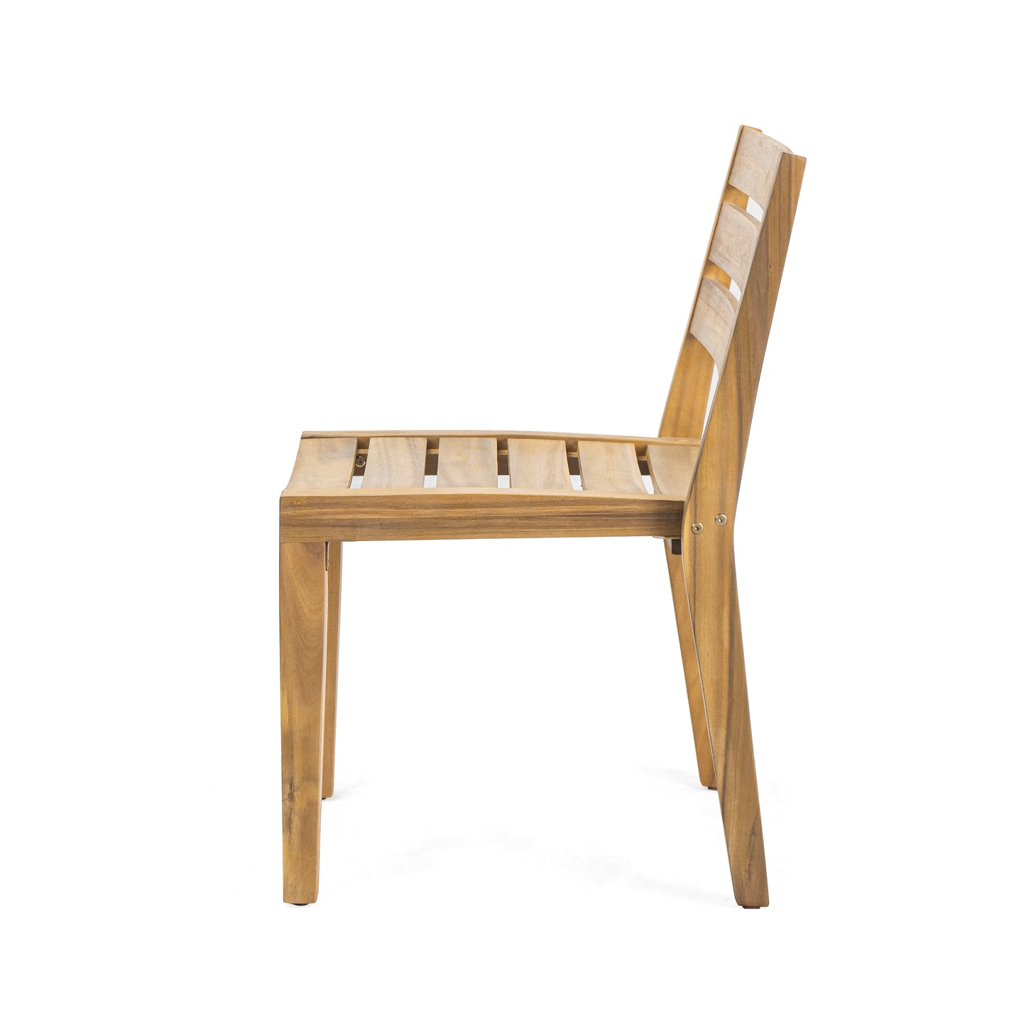 Thaner Teak Acacia Wood Outdoor Patio Dining Side Chairs, Set of 2