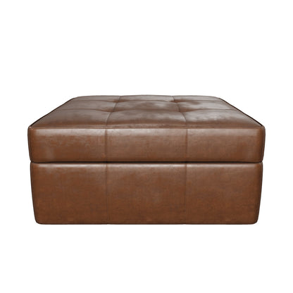 Westridge Brown Leather Storage Ottoman