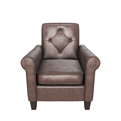 Barzini Brown Leather Club Chair