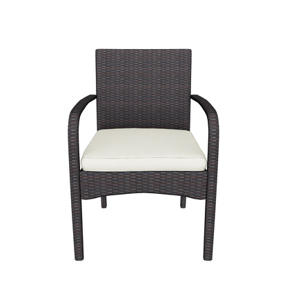 Carmela Outdoor Multibrown PE Wicker Dining Chairs (Set of 2)
