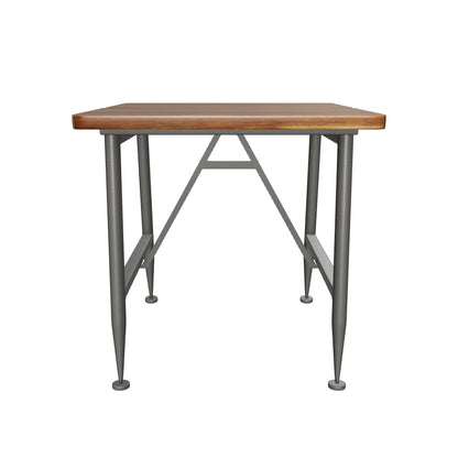 Ellaria Rustic Industrial Acacia Wood Accent Table with Metal Frame, Teak and Black