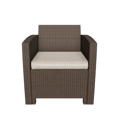 Fiona Outdoor Wicker Print Club Chairs with Water Resistant Cushions
