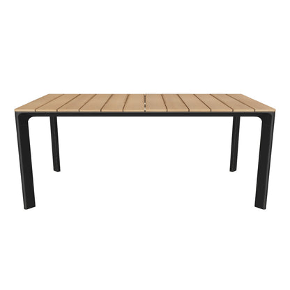 Jace Outdoor Aluminum and Wood Dining Table, Natural