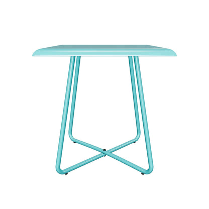 Doris Outdoor Modern 18" Side Table with Steel Legs