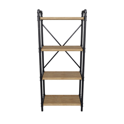 Astrid Industrial Pipe Design 4-Shelf Etagere Bookcase