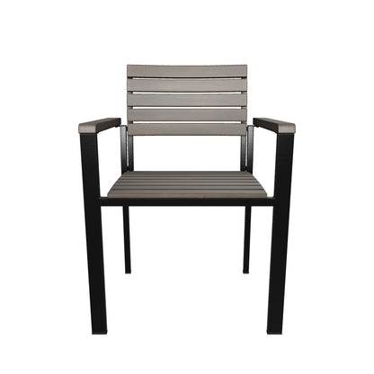 Alberta Outdoor Wood and Iron Dining Chairs (Set of 2)