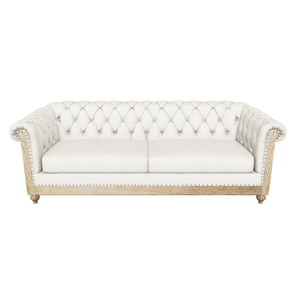 Kinzie Chesterfield Tufted Fabric 3 Seater Sofa with Nailhead Trim