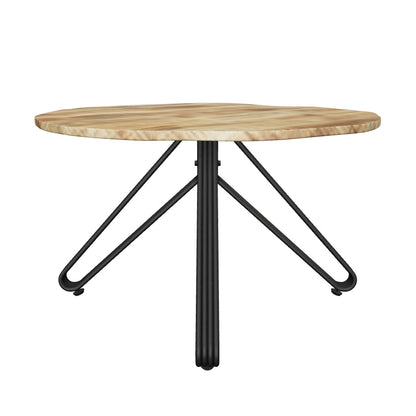 Peniel Modern Industrial Handcrafted Mango Wood Coffee Table, Natural and Black