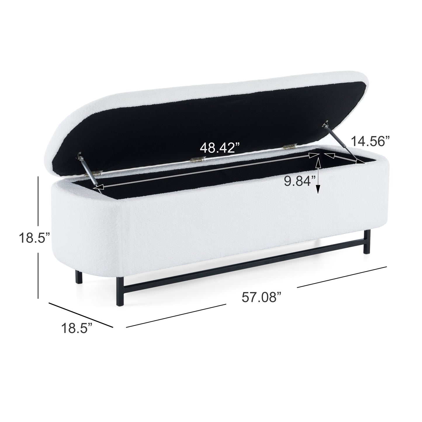 Elowene Fabric Storage Ottoman Bench