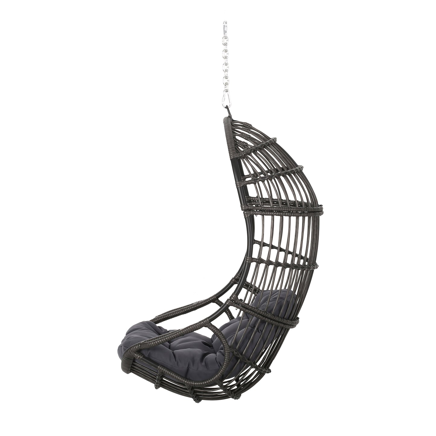 Perry Outdoor Wicker Hanging Basket Chair with Cushions