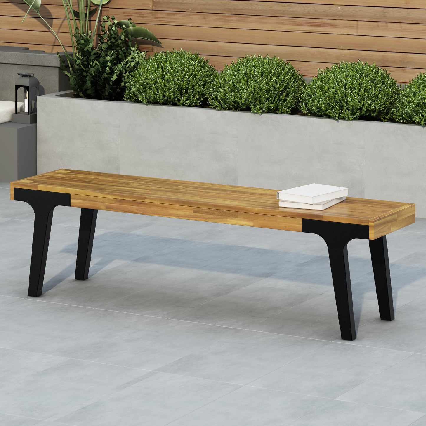 Belladara Outdoor Acacia Wood Bench Set of 2
