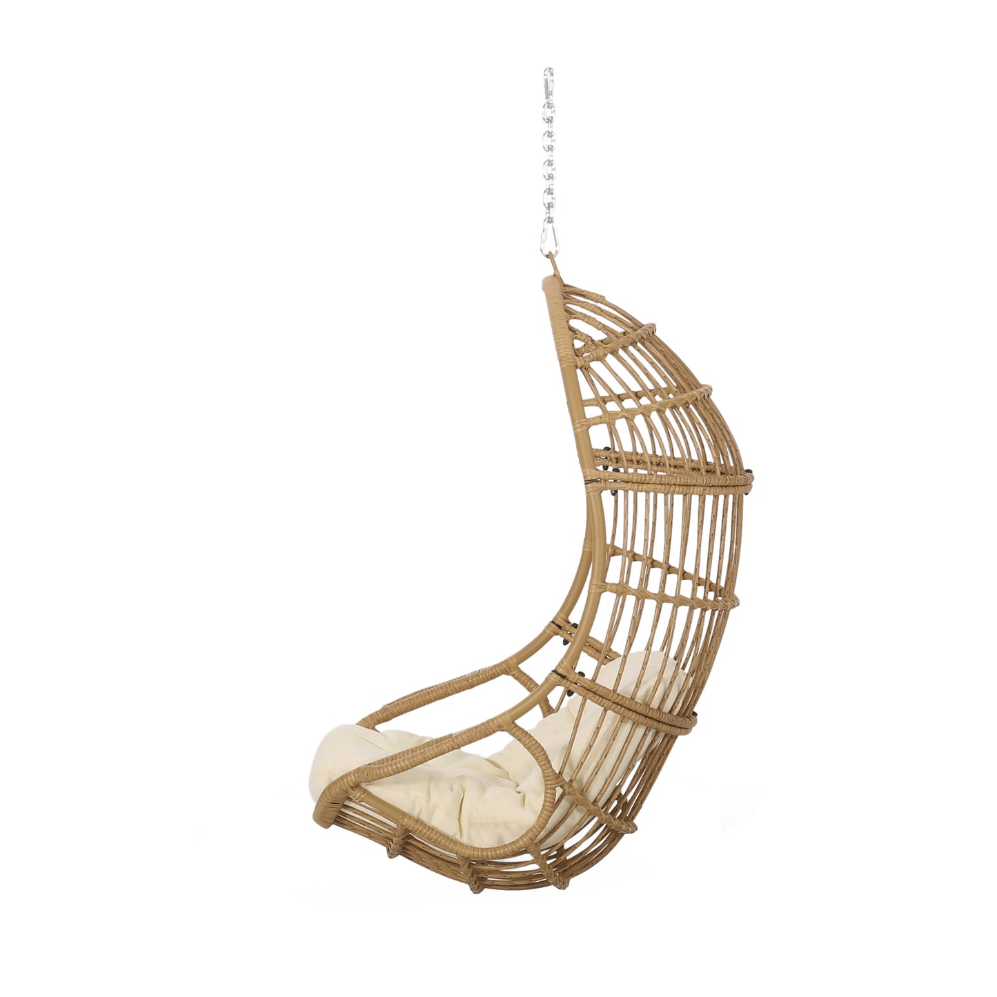 Perry Outdoor Wicker Hanging Basket Chair with Cushions