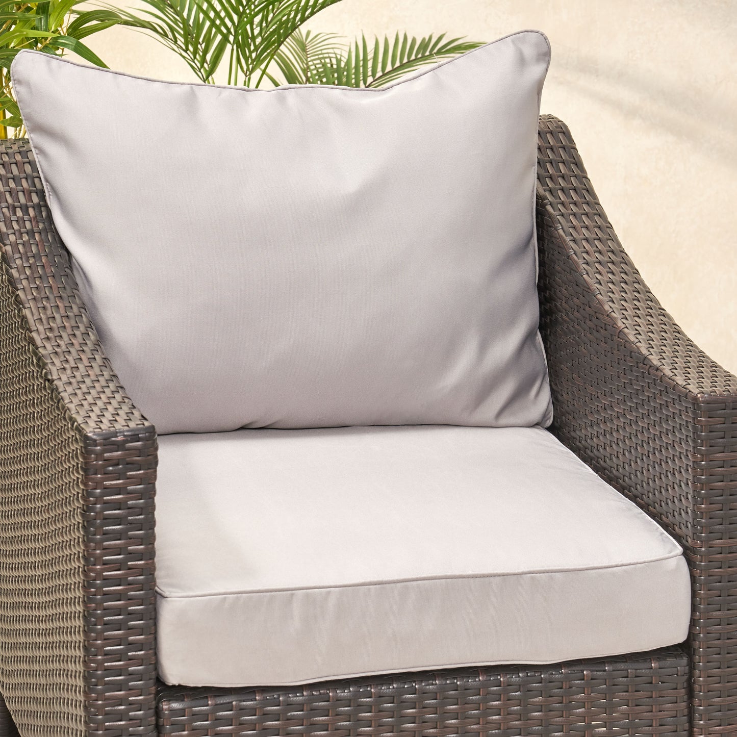Luciella Outdoor Water Resistant Fabric Club Chair Cushions with Piping
