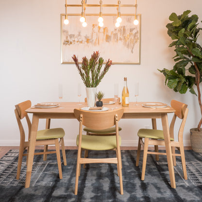Camilla Natural Oak Finish 60-inch Rectangular 5 Piece Dining Set