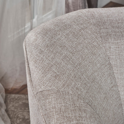 Jasper Mid-Century Modern Fabric Upholstered Shell Loveseat w/ Channel Stitching