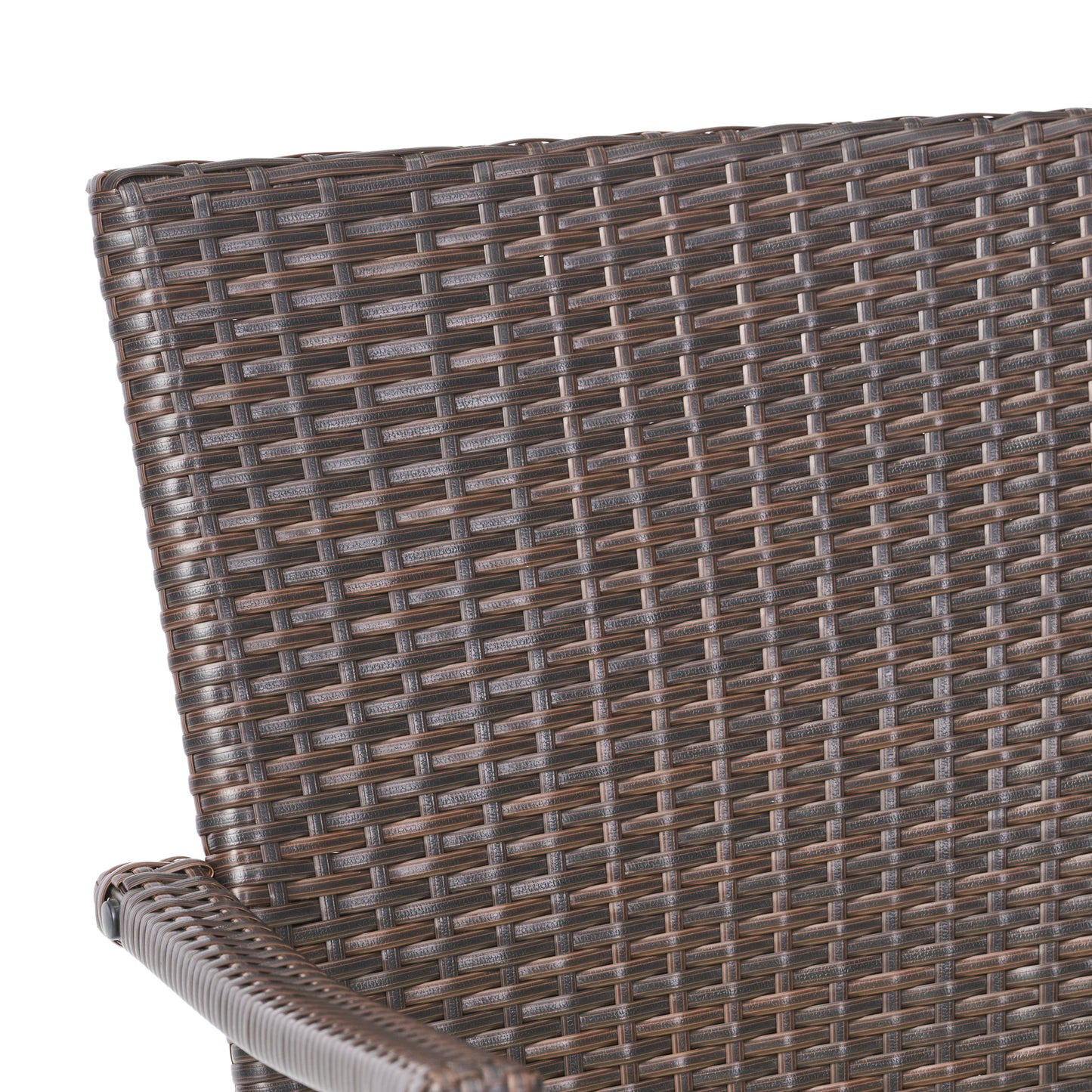 Melba Outdoor Brown Wicker Dining Chair with Beige Cushion (Set of 2)