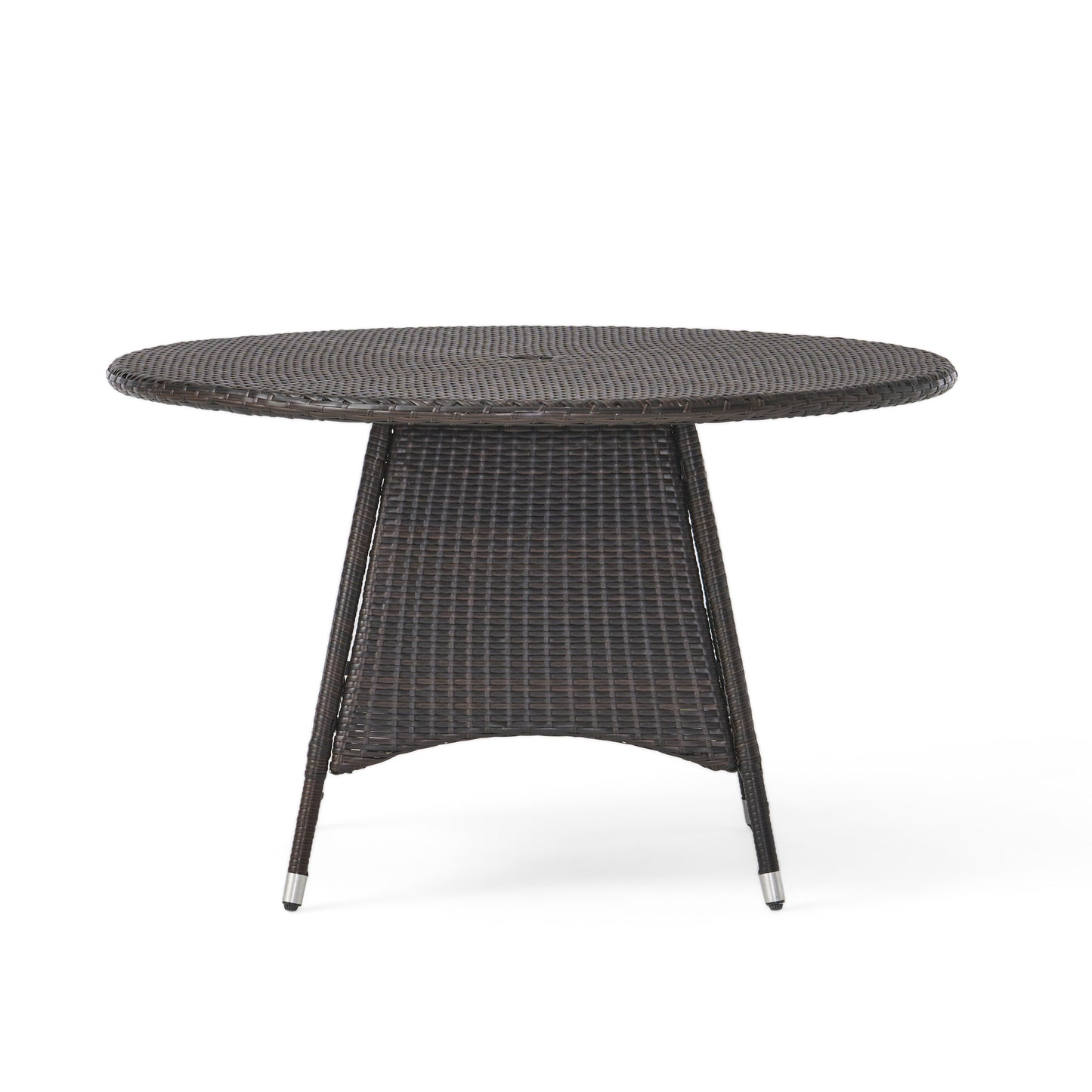 Kanza Outdoor Brown Wicker Round Dining Table