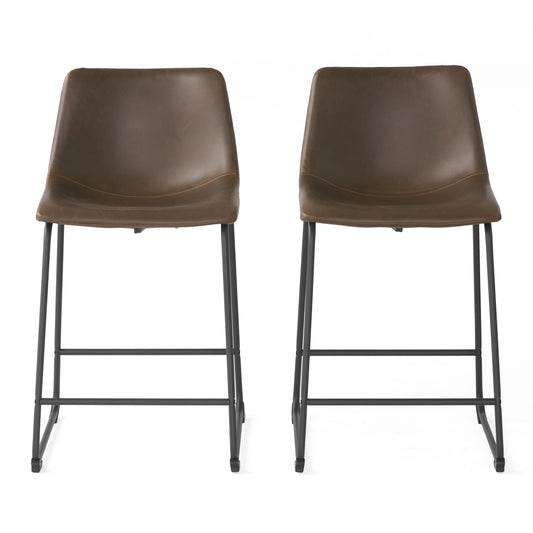 Idash Vintage Style Brown 24-Inch Counter Stool (Set of 2)