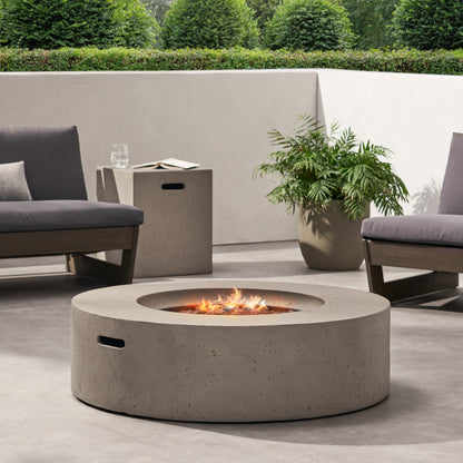 Hearth Circular 50K BTU Outdoor Gas Fire Pit Table with Tank Holder