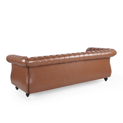 Madelena Chesterfield Tufted Sofa with Scroll Arms
