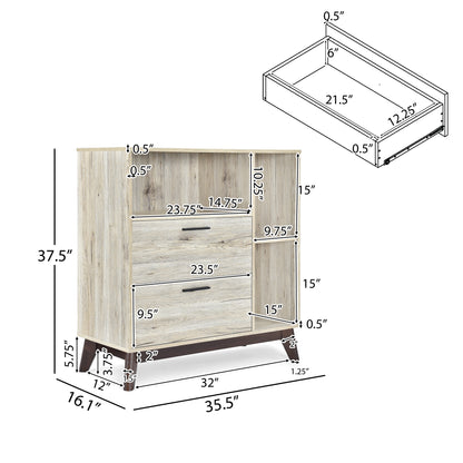Deschutes Mid-Century Modern 2 Drawer Cabinet