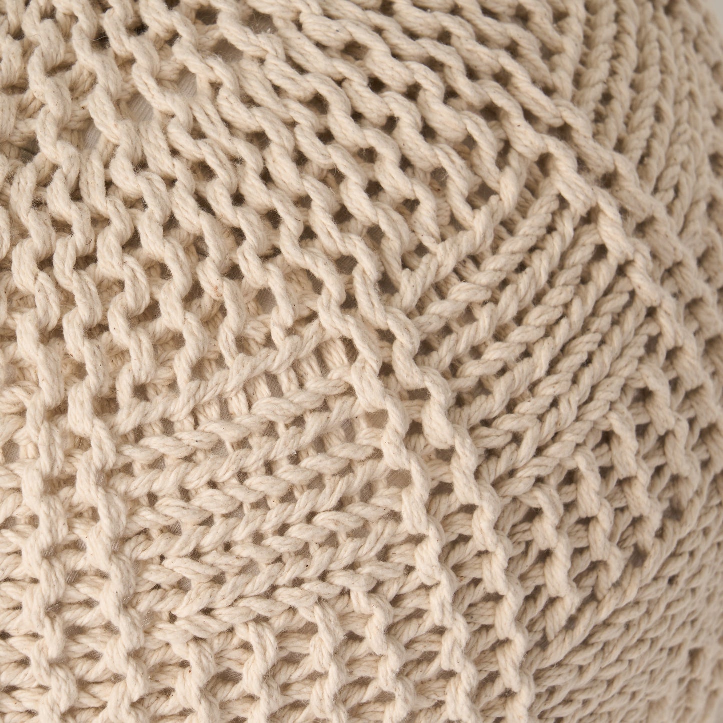 Sardis Modern Knitted Cotton Round Pouf