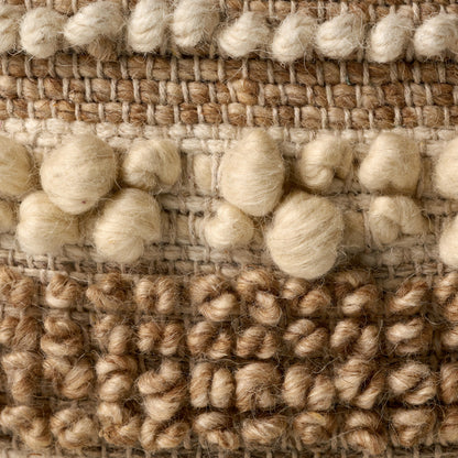 Katiya Contemporary Wool and Cotton Pouf Ottoman