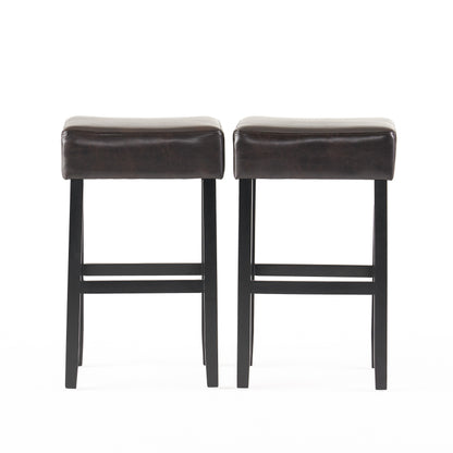 Duff 31-Inch Backless Leather Bar Stools (Set of 2)