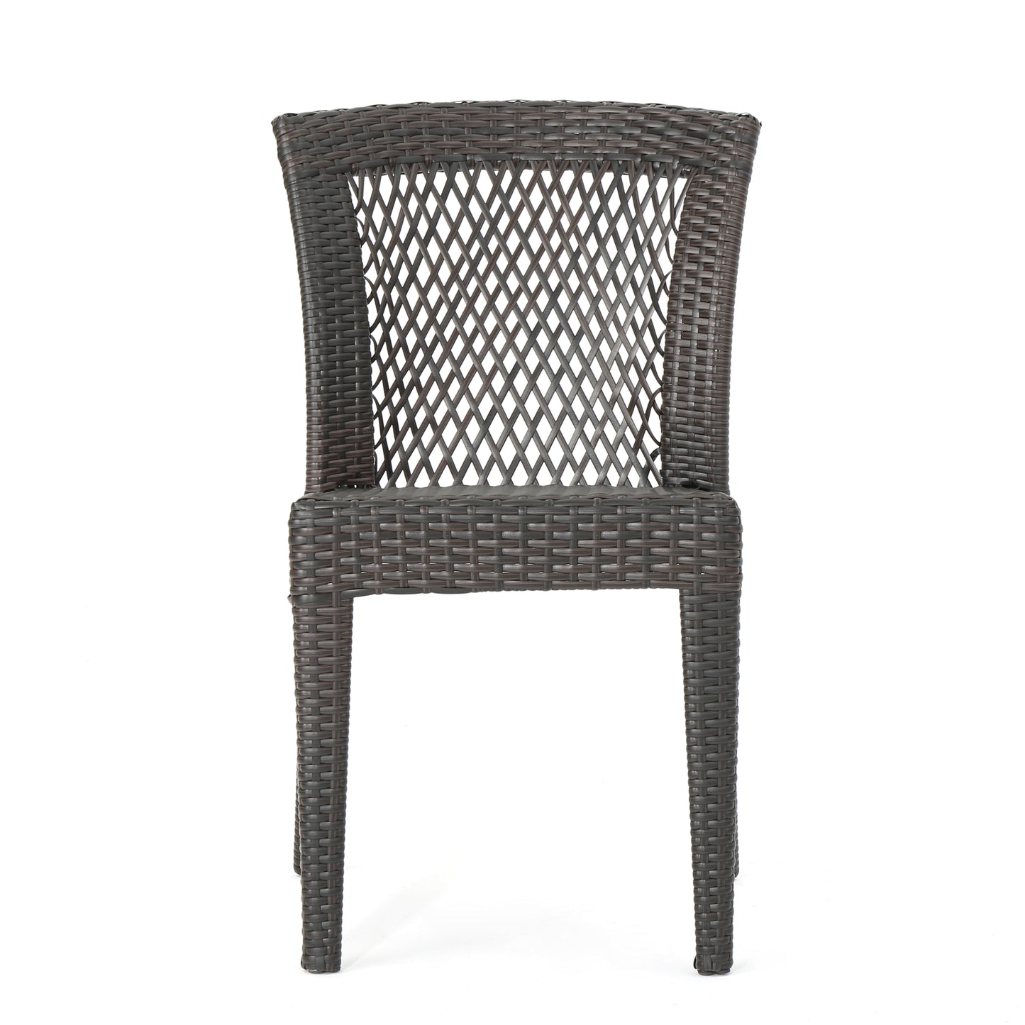 Chatham Outdoor Multi-brown Wicker Stacking Dining Chairs (Set of 4)