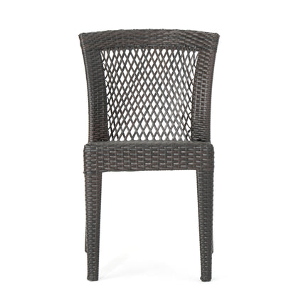 Chatham Outdoor Multi-brown Wicker Stacking Dining Chairs (Set of 4)