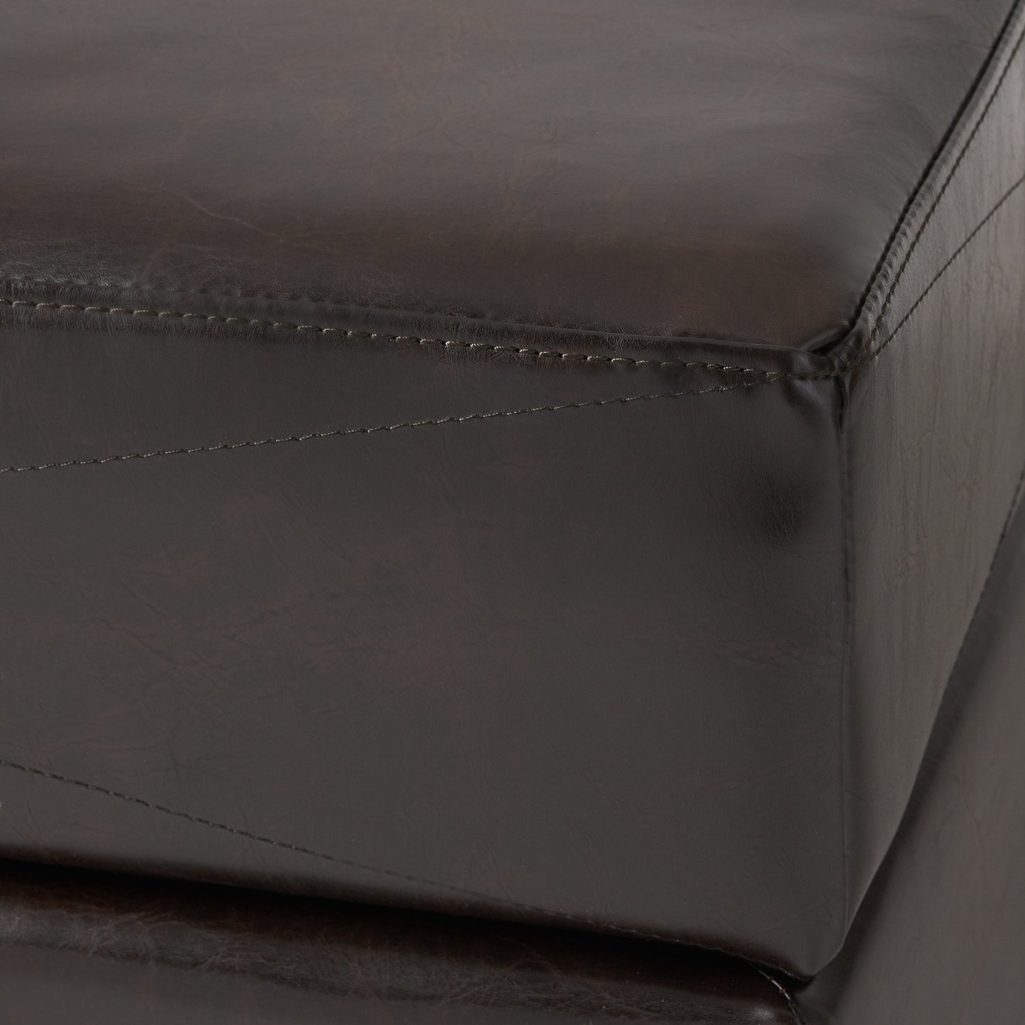 Templeton Brown Leather Storage Ottoman