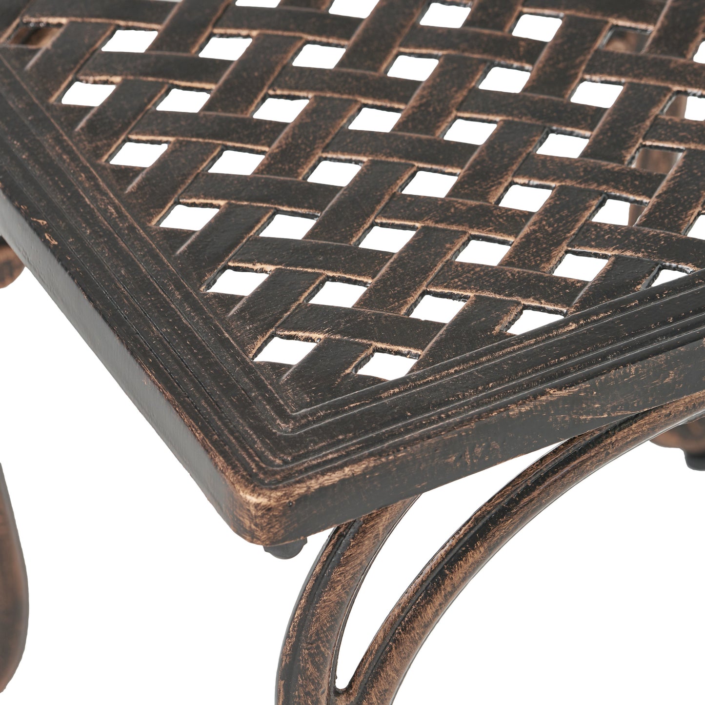 Hyde Traditional Outdoor Copper Cast Aluminum End Tables (Set of 2)