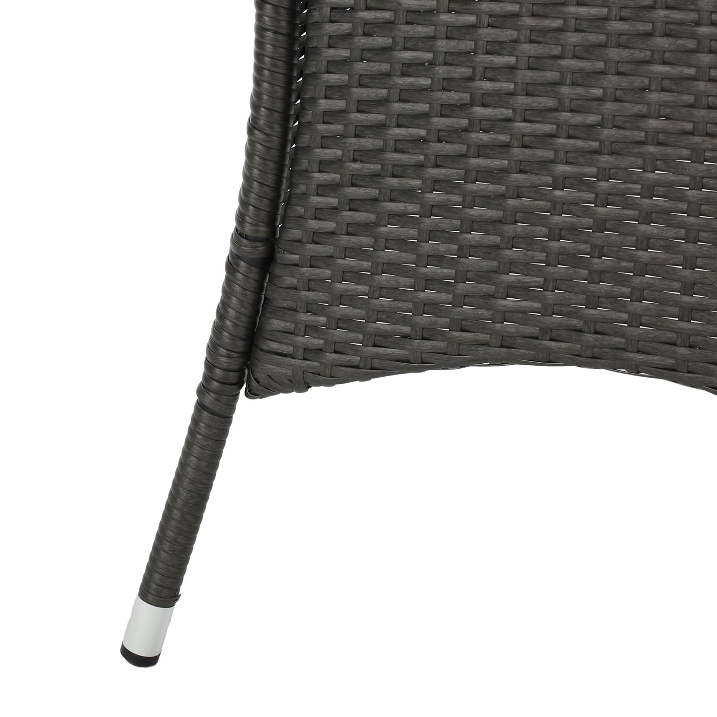 Bristle Contemporary Outdoor Square Gray Wicker Dining Table