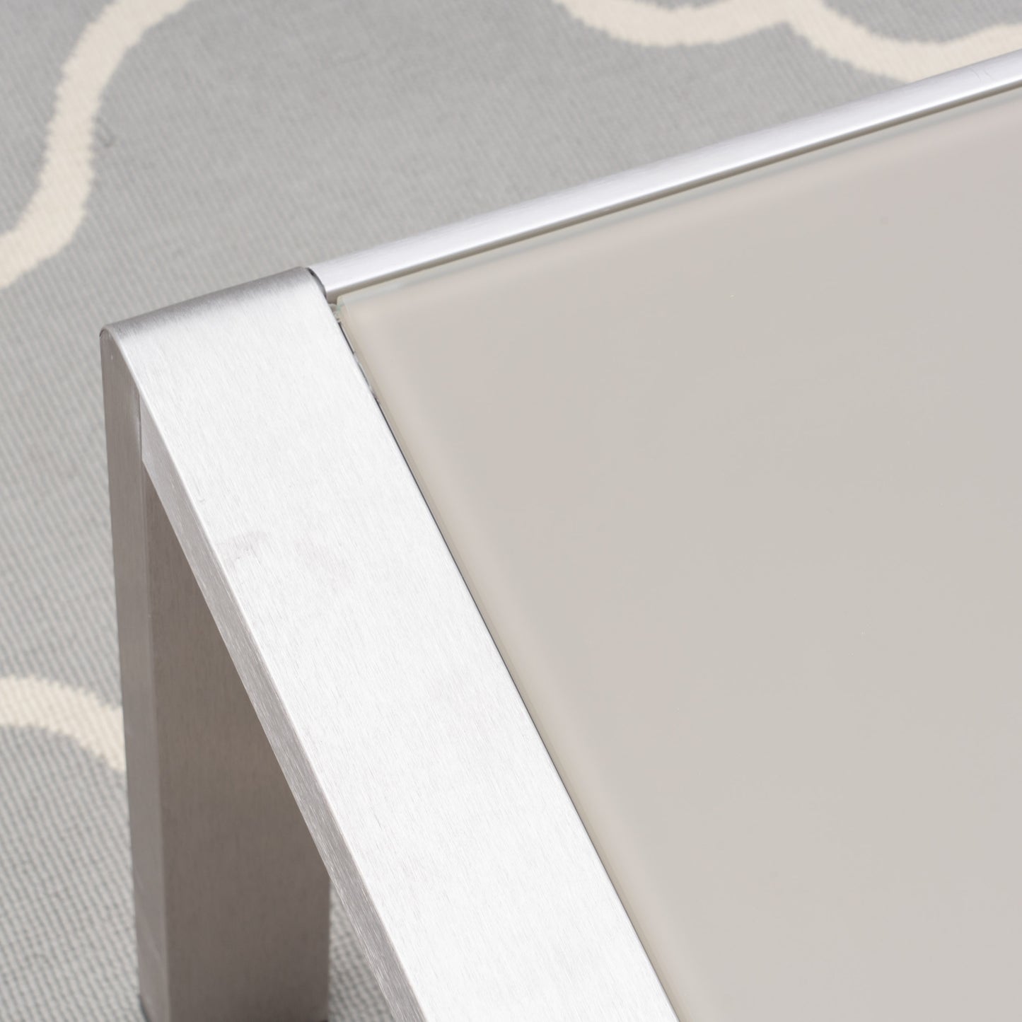Booth Outdoor Aluminum Loveseat and Tempered Glass-Topped Coffee Table