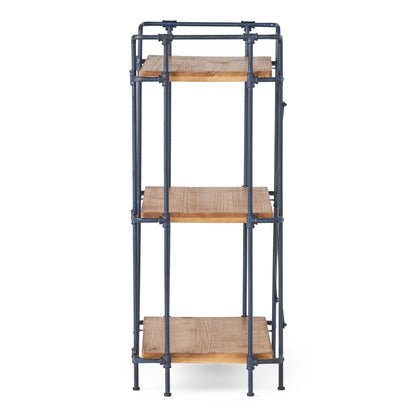 Mercia Industrial Pipe Design 3-Shelf Etagere Bookcase