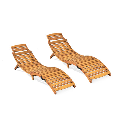 Lisbon Outdoor Wood Folding & Portable Chaise Lounge