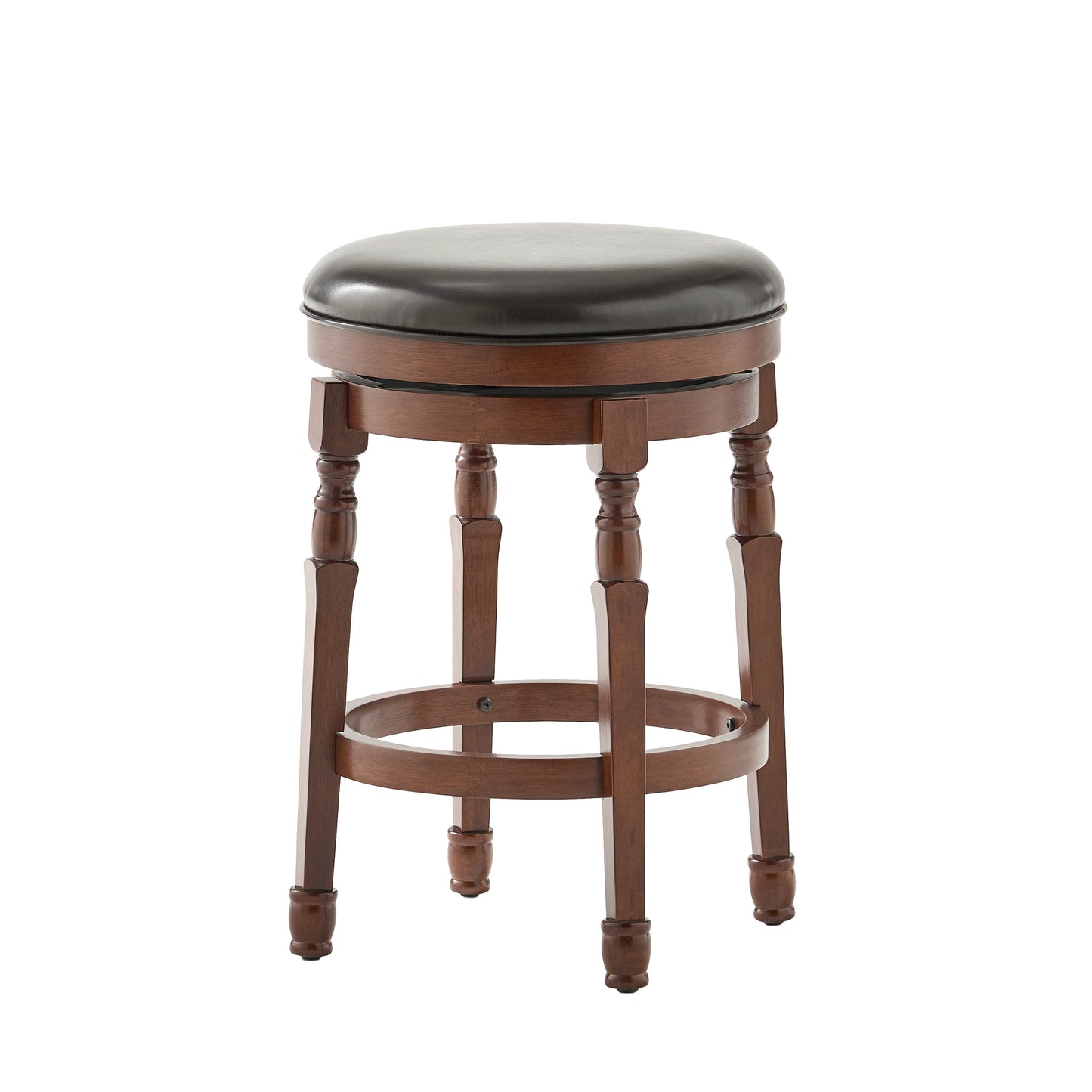 Jaxx Brown Leather Swivel 26-Inch Counter Stool (Set of 2)