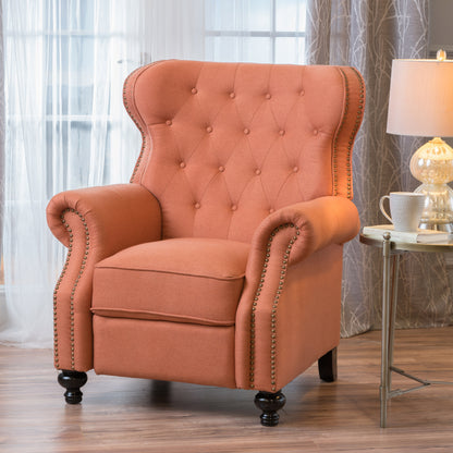 Waldo Tufted Back Studded Accent Recliner Armchair